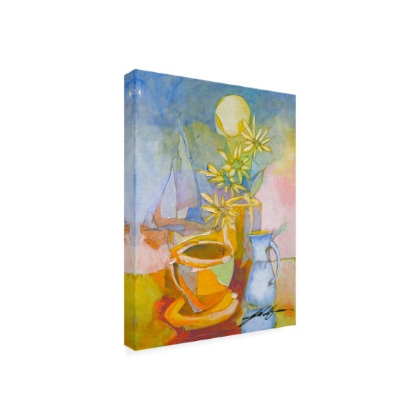 Yuval Wolfson 'Morning Coffee And Dasies II' Canvas Art,18x24